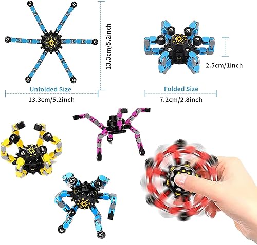 Miniatura 3 de Fidget Spinners - Juguete giratorio mecánico transformable y creativo para aliviar el estrés, juguete para ansiedad para niños y adultos (24