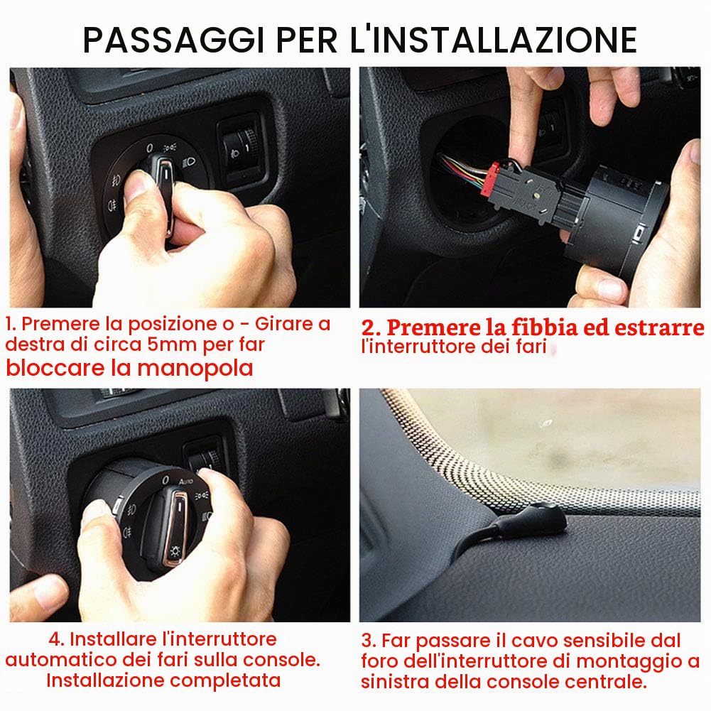 Modulo sensore di controllo interruttore faro automatico, modulo luce interruttore lampada testa auto con sensore on/off automatico per MK4