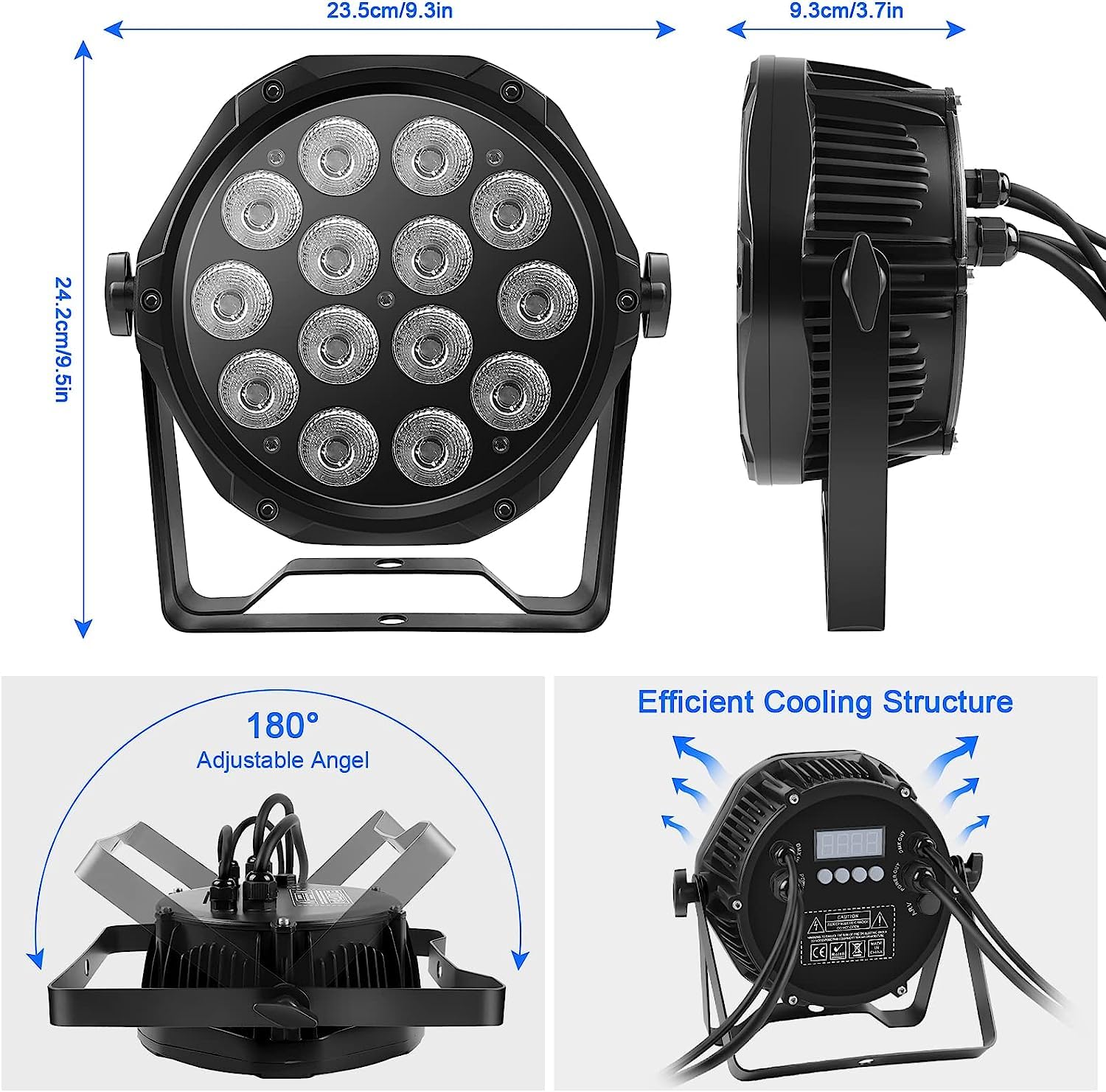 U`King 4PCS 70W LED Par Strahler IP65 Wasserdicht, RGBW Bühnenlicht Scheinwerfer Outdoor Bühnenbeleuchtung Ideal für Hochzeit Party Außenanwendungs Bühnenbeleuchtung