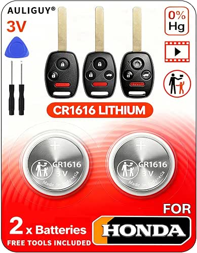 CR1616 Key Fob Battery Replacement for Honda 2003-2017 fits Accord