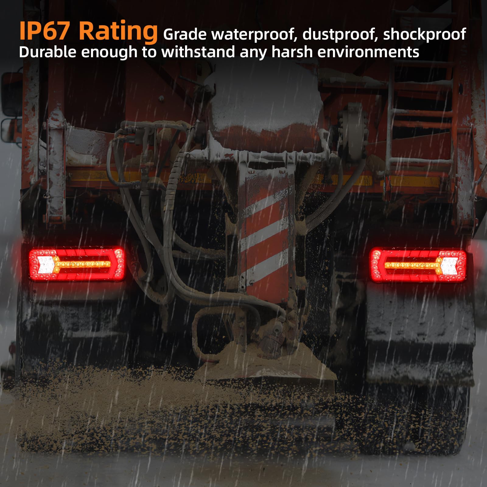 2 Pezzi Luci Posteriori Rimorchio, IP67 12 V/24 V Super Luminoso Impermeabile Indicatore Freno Retromarcia nNebbia Lampada Riflettore Per Rimorchio, Camion, Roulotte, Furgone, Trattore