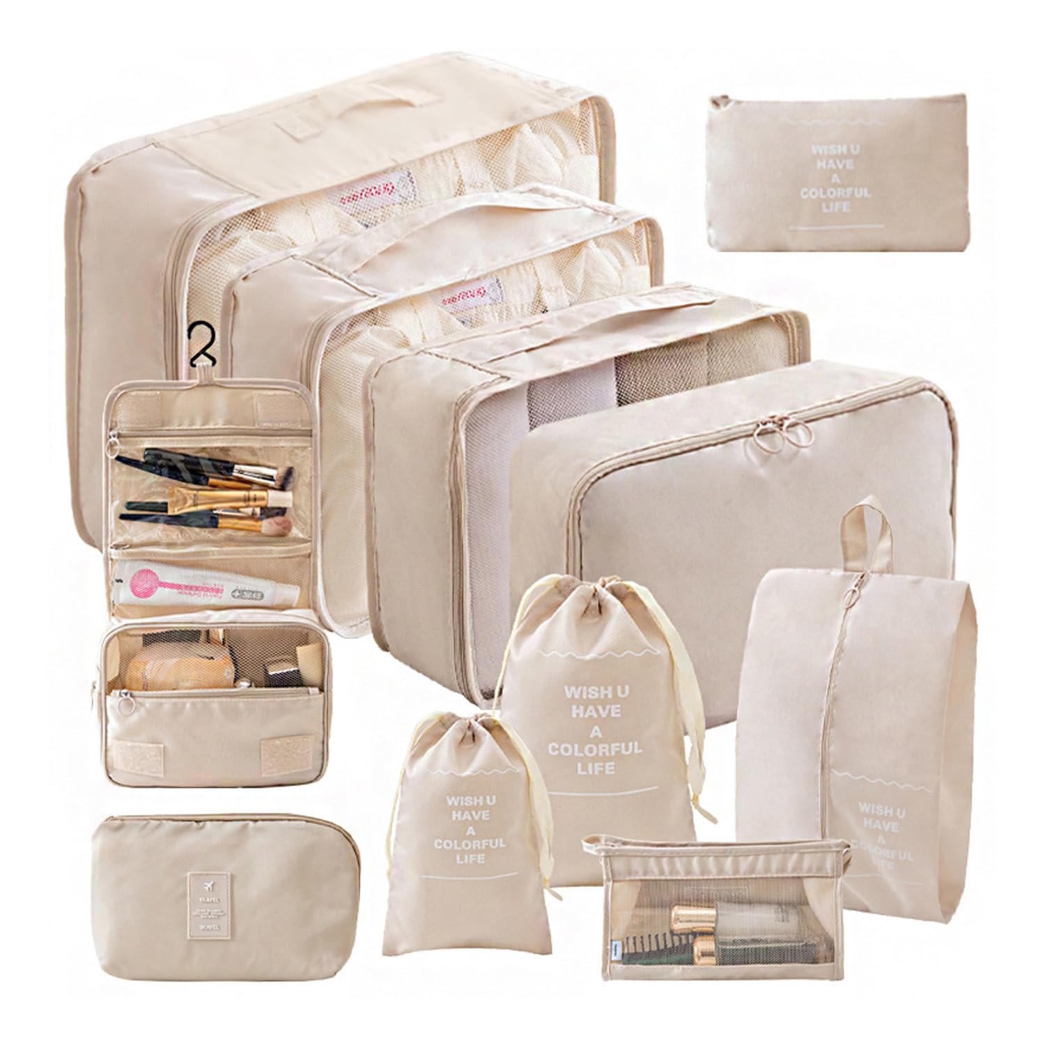 Wsstacxy10pcs Travel Luggage Organizer Packing Cubes Set Travel