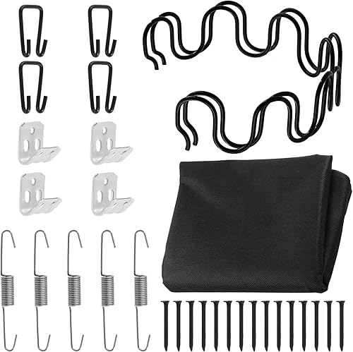 Wokape Juego de 31 piezas de reparación de muelles de 16 pulgadas sin caída, clips en S, ganchos, resortes de tensión de doble gancho, clavos y