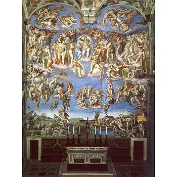 最後の審判　ミケランジェロ　ポスター　絵画　額縁　アート Amazon.co.jp: Michelangelo Buonarrotiミケランジェロ