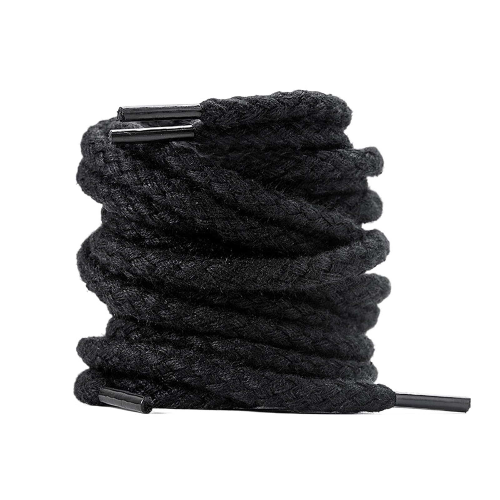 Cordones Planos Fuertes para Zapatillas, Cordones Redondos de algodón for Zapatillas Deportivas Multicolor 100-180 cm(Black,140)