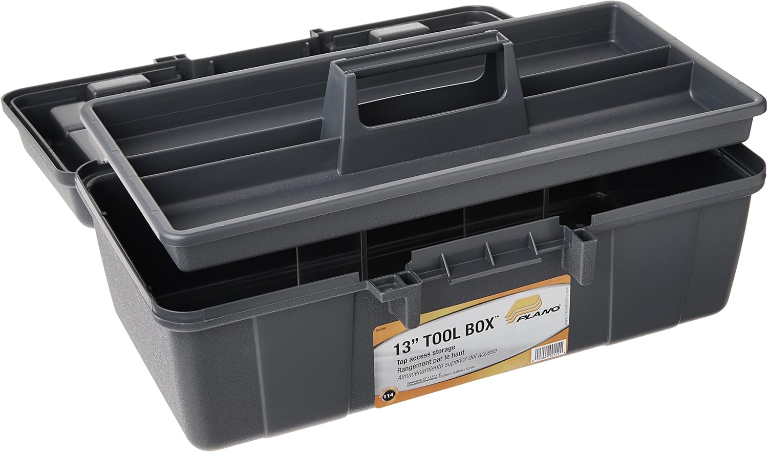 Portable Tool Box, 20-1/4 In. W, Gray & Molding 114-002 13-Inch Compact Tool Box, Graphite Gray with Black Handle and Latches