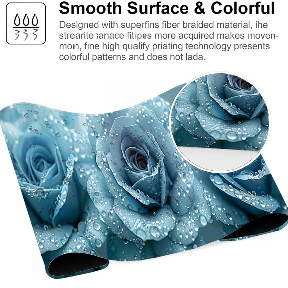 Alfombrilla Ratón Gaming XXL, Gaming Mouse Pad 1500x800x3mm, Protector Escritorio Antideslizante, Alfombrilla de Ratón Planta Flor Mousepad Grande, Tapete Raton para Jugadores de PC Oficina LMDT9040