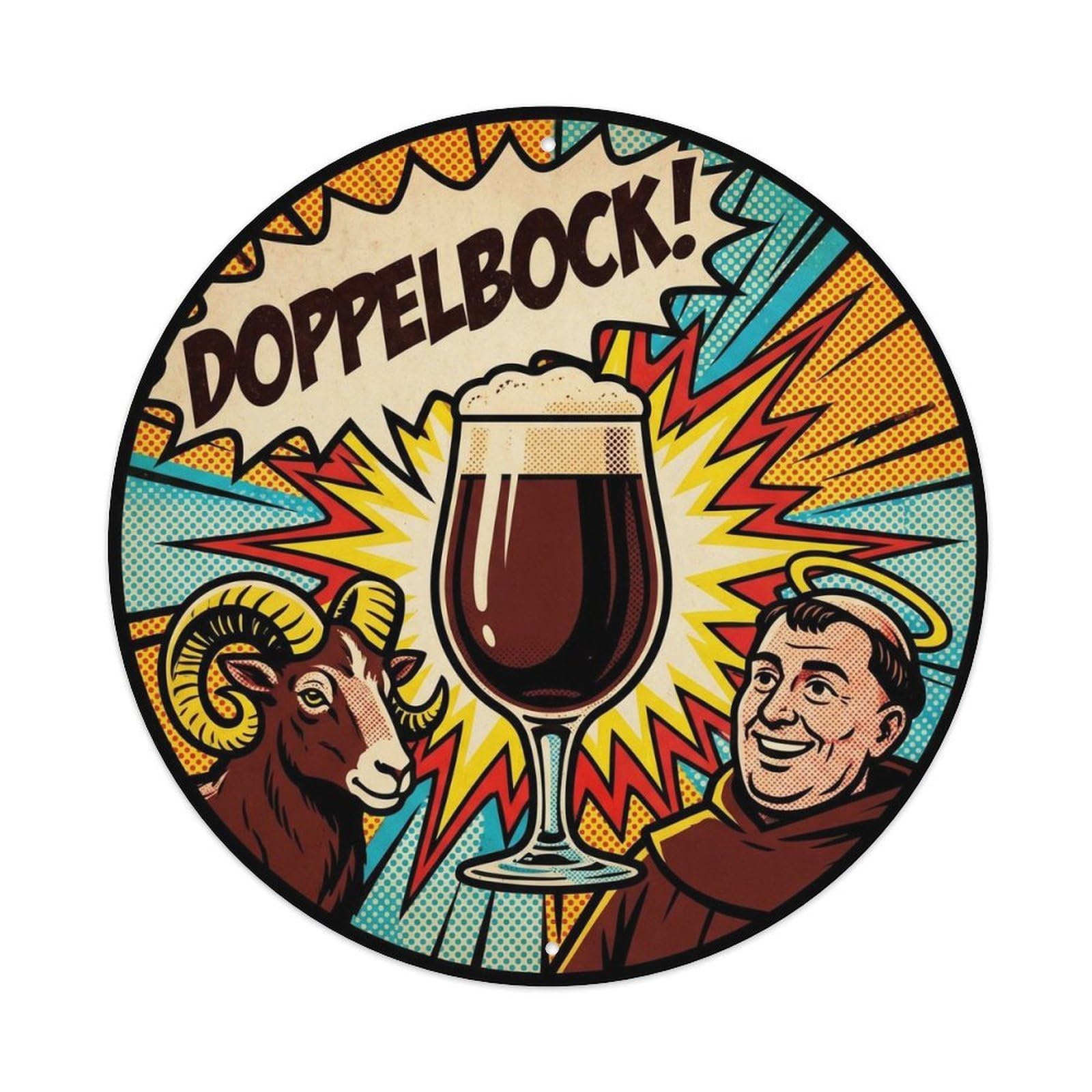 Rustic Doppelbock Strong Beer Tavern Culture Fruit Brew Metal Tin Sign