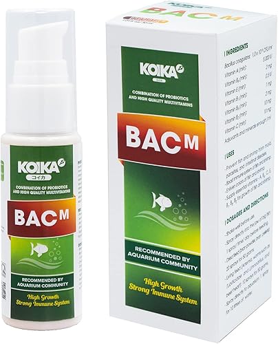 KOIKA BACM - Mejora de color natural para peces, combinación de probióticos y vitaminas múltiples para acuario A, B6, B2, olores agradables (BACM,