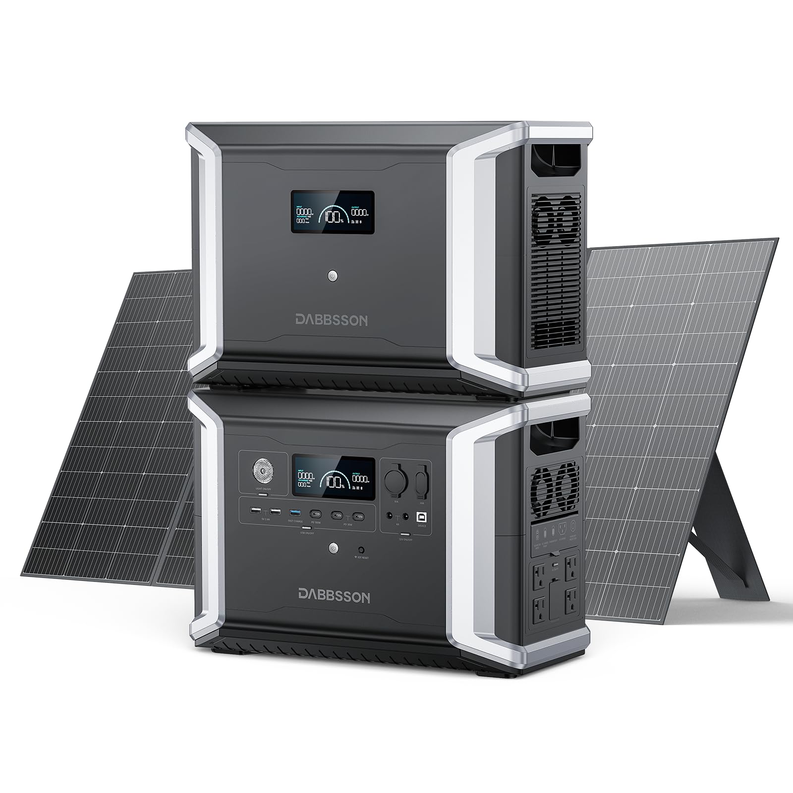 Dabbsson 23OO-Plus Power Station with Extra 3000Wh Battery and 420W Solar Panel for Camping Outdoor RV Home House