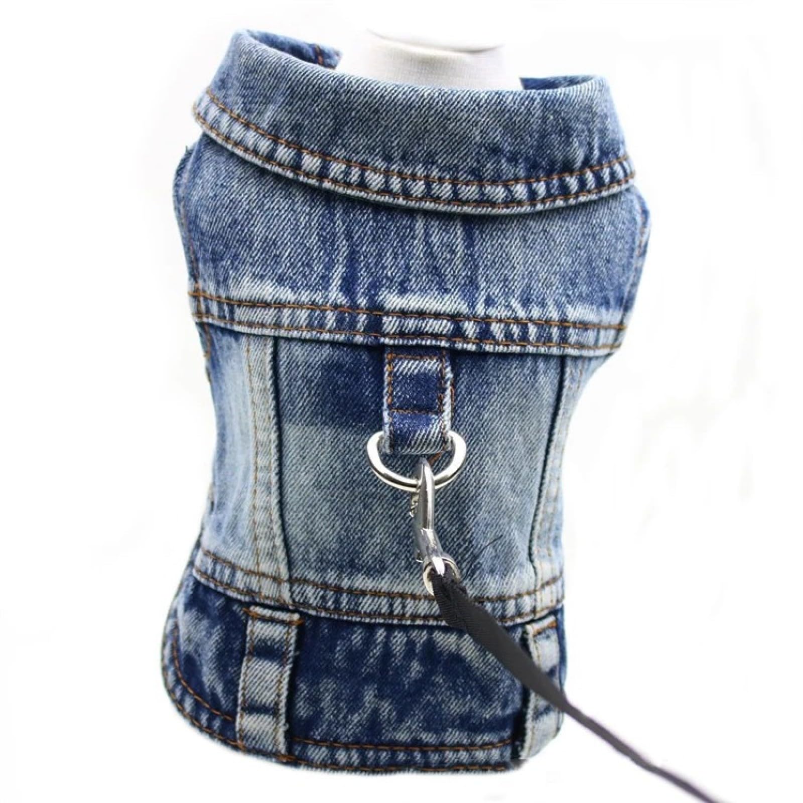 Veste en jean sans manches pour chien et chat style denim