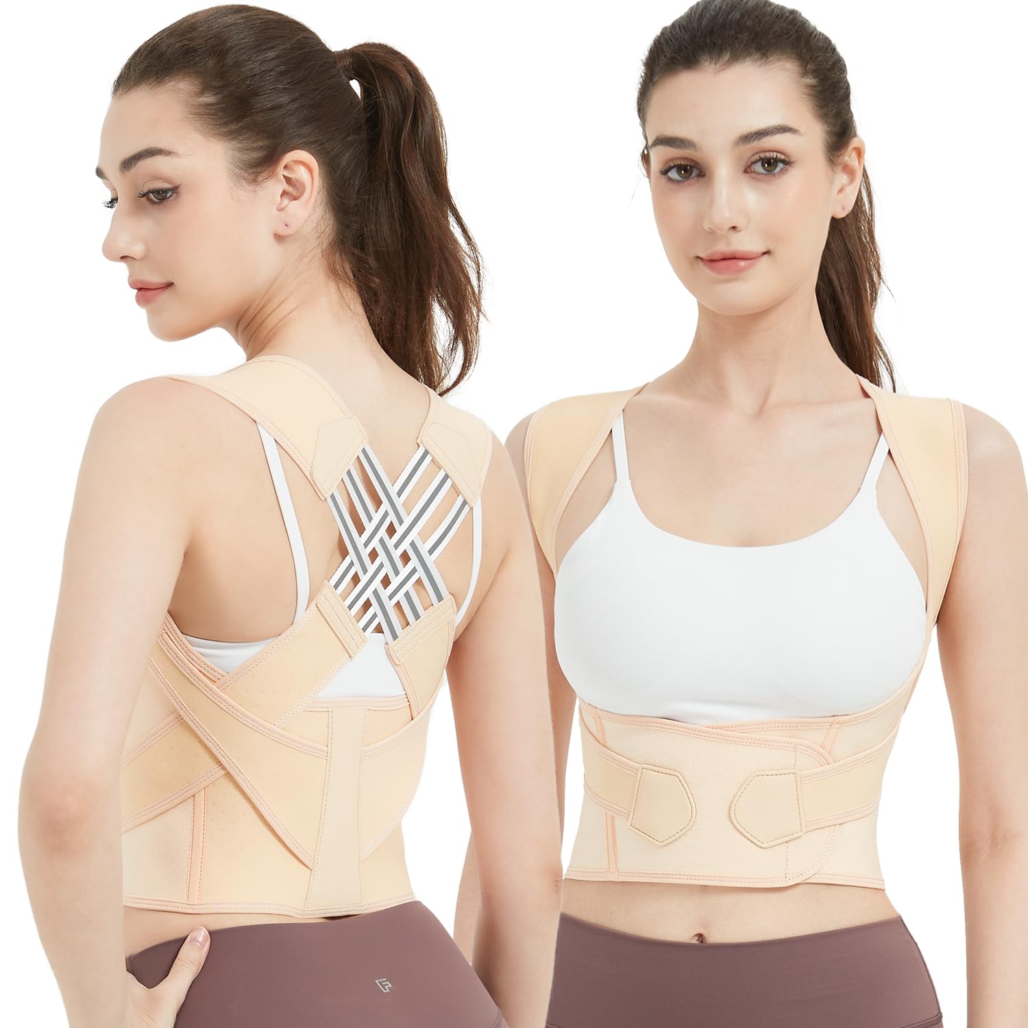 Posture corrector for women and men,Back Straightener Posture Corrector,Adjustable Shoulder Posture,Shoulder and Back Pain Provides Support Large (Waist 33.07-37.79 Inch) US Patent Number: D948061S