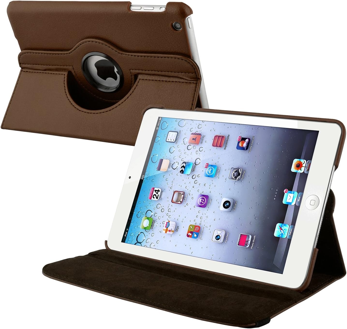 INSTEN 360-Degree Swivel Leather Case for Apple iPad mini, Brown (PAPPIPDMLC22)