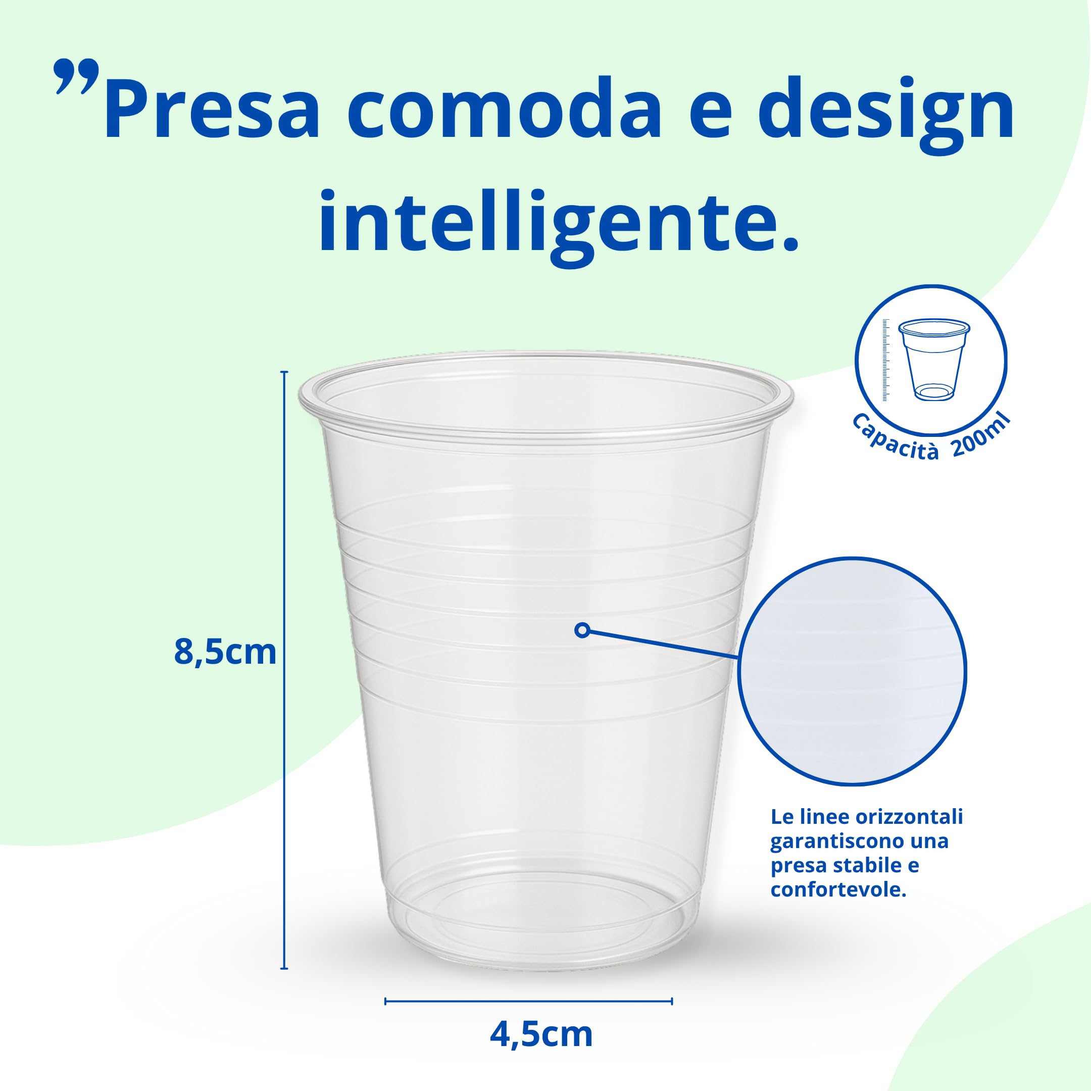 CUCY Bicchieri Plastica Trasparenti 200ml 100pz Riutilizzabili fino a 50 Lavaggi Lavabili in Lavastoviglie Senza BPA Impilabili Per Acqua Cocktail Birra Ideali per Feste Buffet Ufficio Bar Catering
