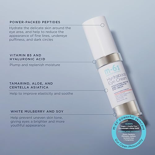 Miniatura 4 de m-61 Hydraboost Eye Cream | Crema de ojos de rápida absorción, péptido hidratante y vitamina B5, 0.5 onzas líquidas