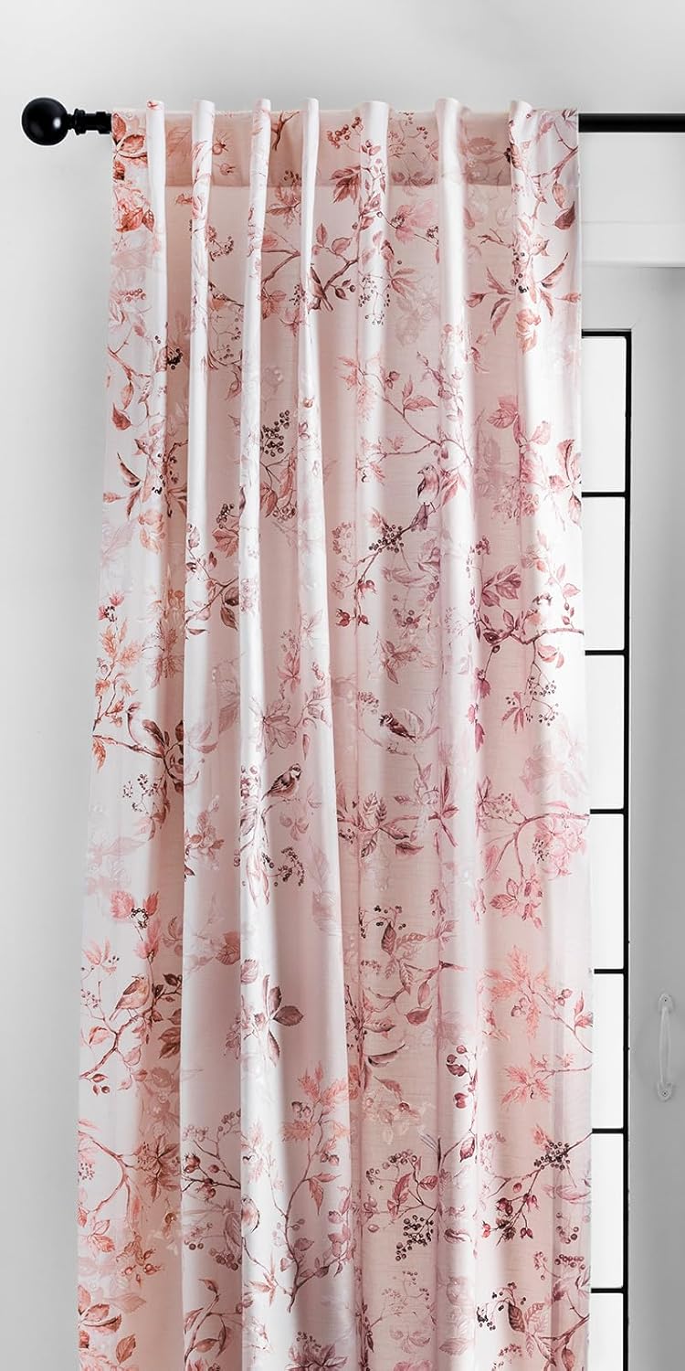 Maison d' Hermine Curtains for Living Room 100% Cotton 96 inch Length One Panel Light Filtering Curtains for Windows with Rod and Loop Pockets Gifts for Mothers Day (Equinoxe - Beige, 50" W x 96" L)