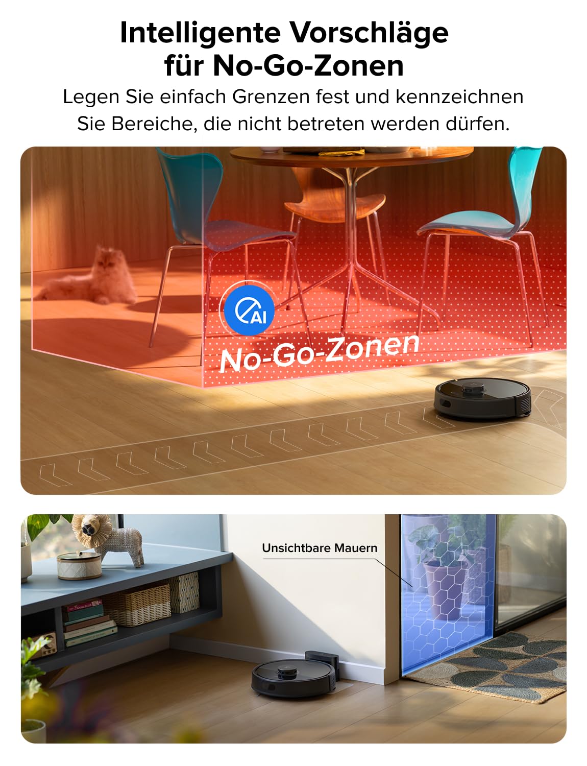 roborock Q7 L5 Saugroboter, Dual Anti-Tangle System, 8.000 Pa HyperForce Saugkraft, Präzise Navigation, Smart No-Go Zone, Einstiegsleistung, Perfekt für Haustierbesitzer (Schwarz)