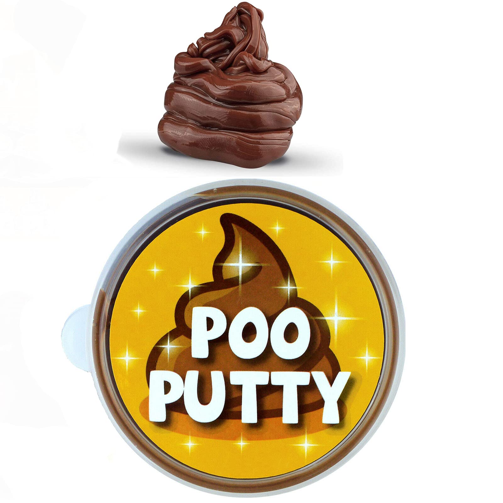Brown Poo Slime Putty, 1 Pack, Turd Poop Prank, Fun Novelty, Magical and Squishy, Stress Relief Fiddle Toy, Great for Children with Autism, Special Needs, ASD, ADHD, SPD (Poo Putty, 1)