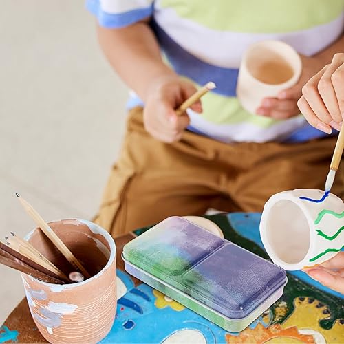 Miniatura 5 de EXCEART 1 Unidades de paleta de acuarela bandeja de mezcla de pintura de color de agua Soporte de pintura bandeja de pintura de mezcla vacía de