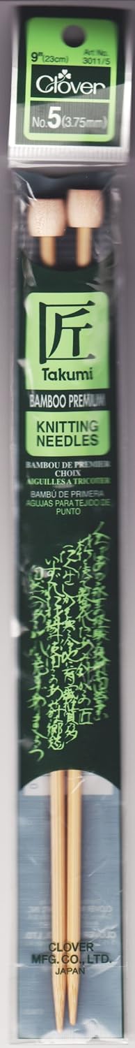 Takumi Bamboo Single Point Knitting Needles 9"-Size 5/3.75mm2
