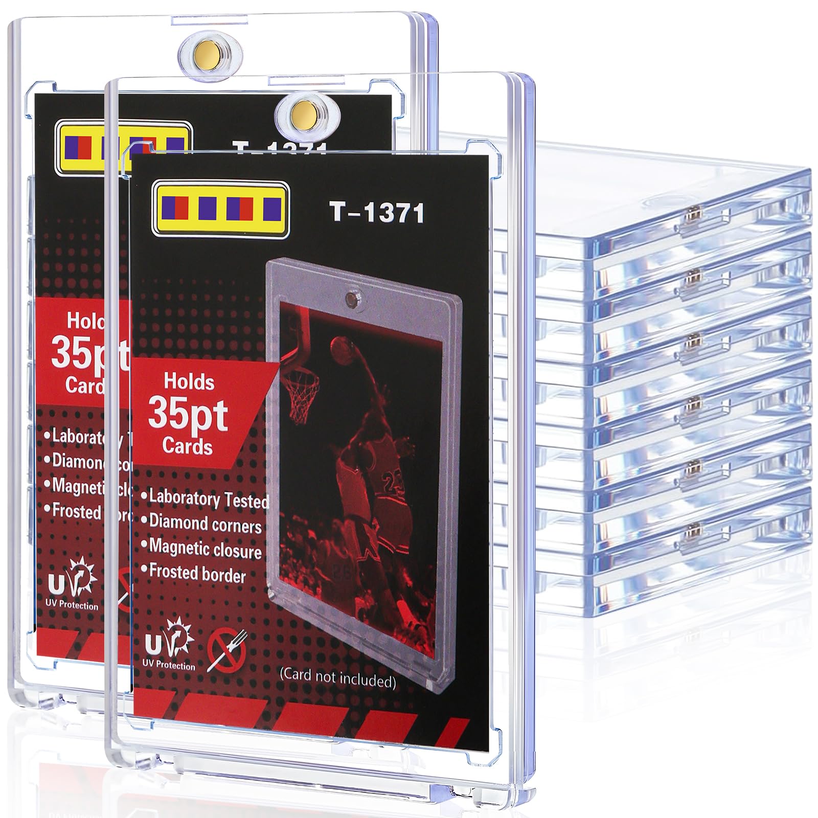 Amazon.com: 8ct Magnetic Card Holders for Trading Cards, 35pt Hard Cards  Sleeves Case, One Touch Card Holder Fit for MTG Cards, Sports Cards,  Baseball Cards, Game Cards, Toploaders, Standard Cards Display :
