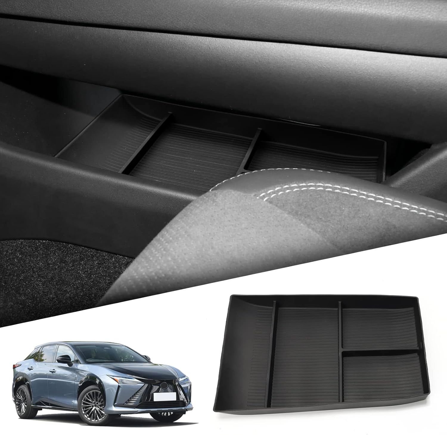 smabee Compatible with 2023 2024 2025 2026 Lexus RZ 450e Center Console Organizer Lower Tray Central Control Storage Tray for RZ450e Accessories Interior Silicone Material