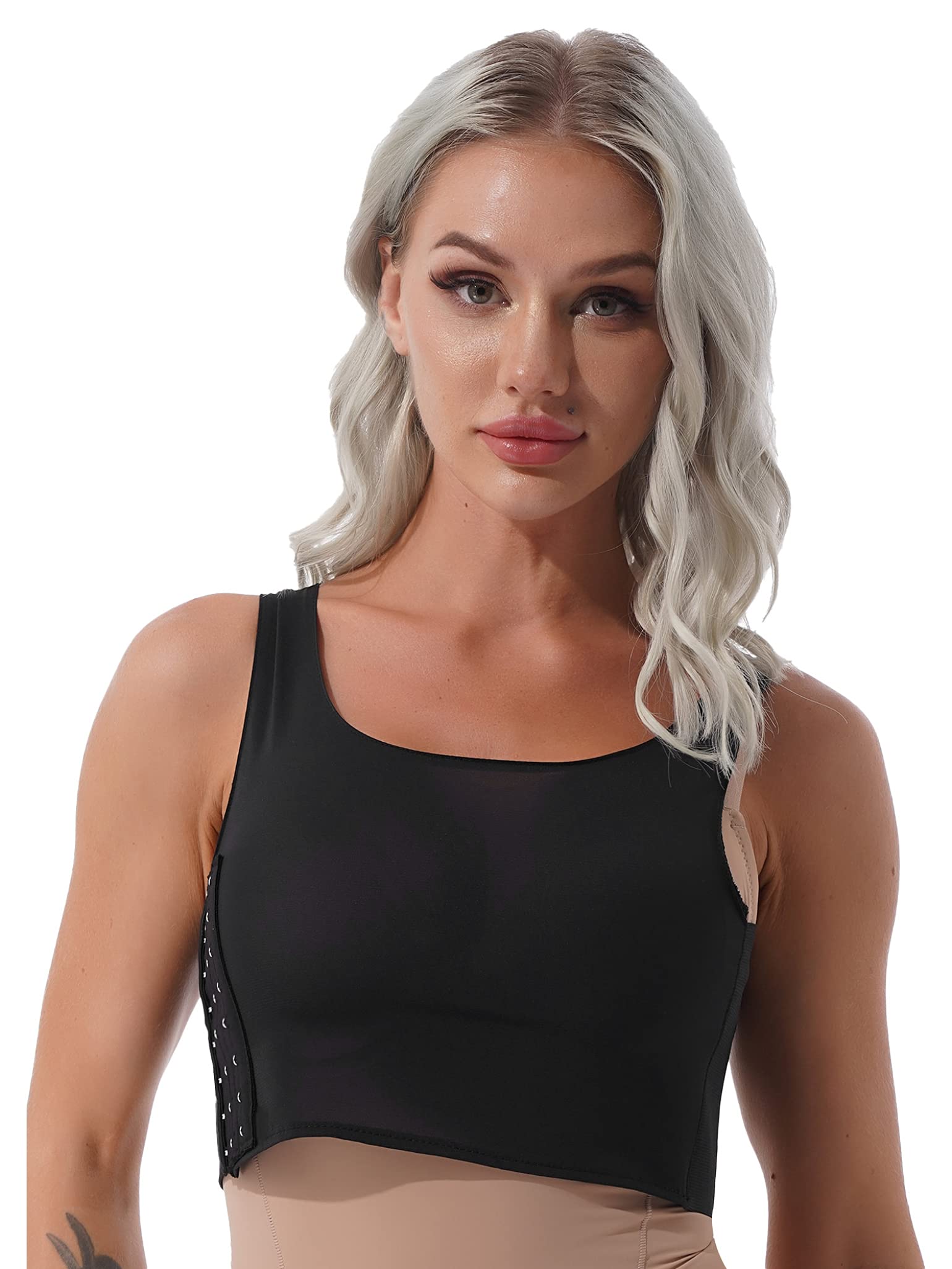 Loodgao Womens Body Chest Binder for Tomboy Trans Lesbian Short Corset Tank Top Undershirt