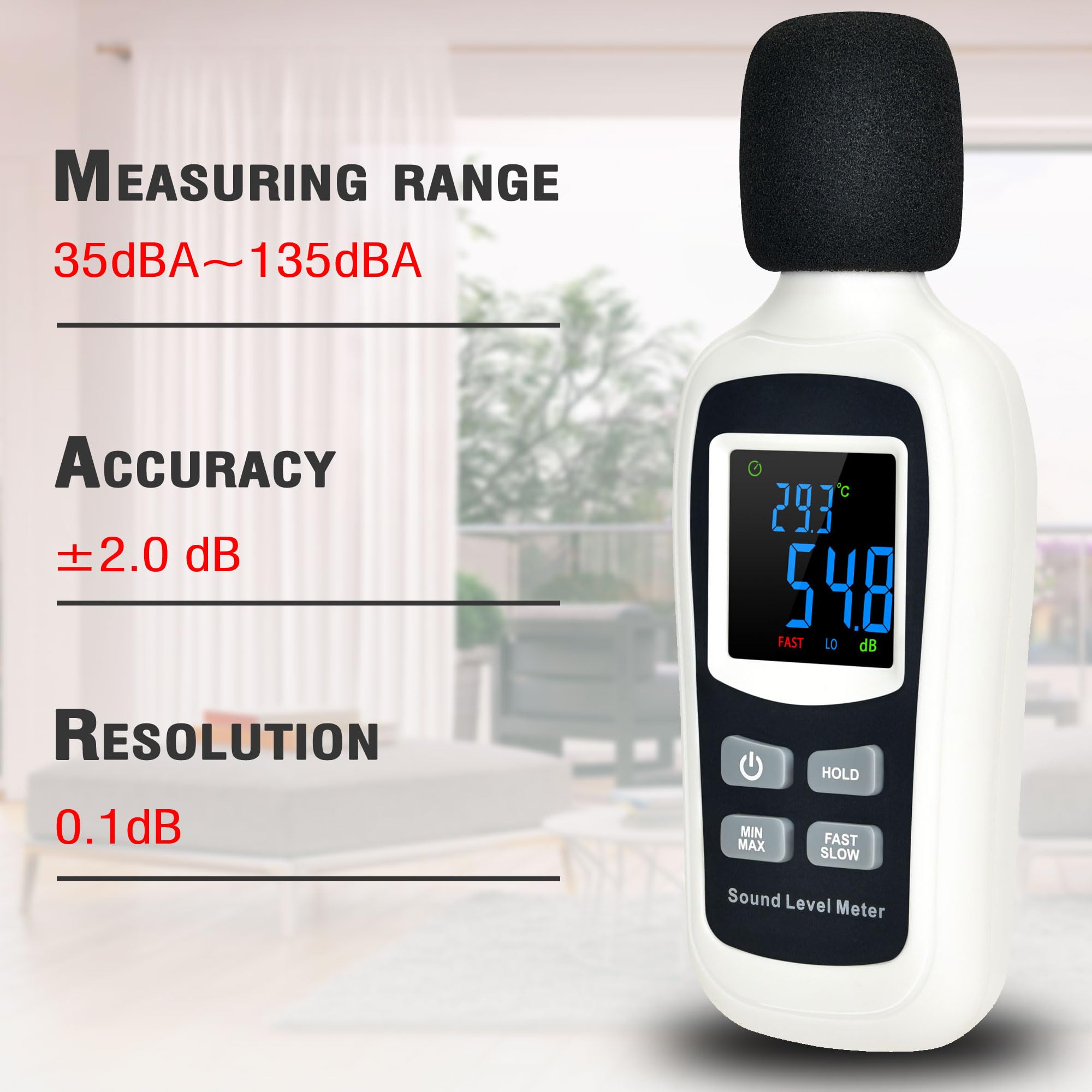 Snapklik.com : Decibel Meter,Digital Sound Level Meter Portable SPL ...