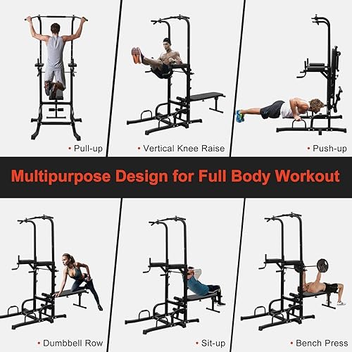 Miniatura 2 de Estación de barra de inmersión de altura ajustable, estación de inmersión de gimnasio en casa resistente, barra de dominadas multifuncional para