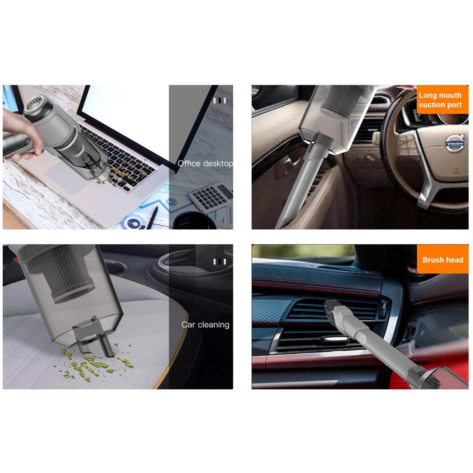3 in 1 Aspirabriciole Senza Fili 9000pa Aspirapolvere Portatile Auto, Pet Hair Eraser Ricarica USB Aspirapolvere a Mano (Green,Modello Top)