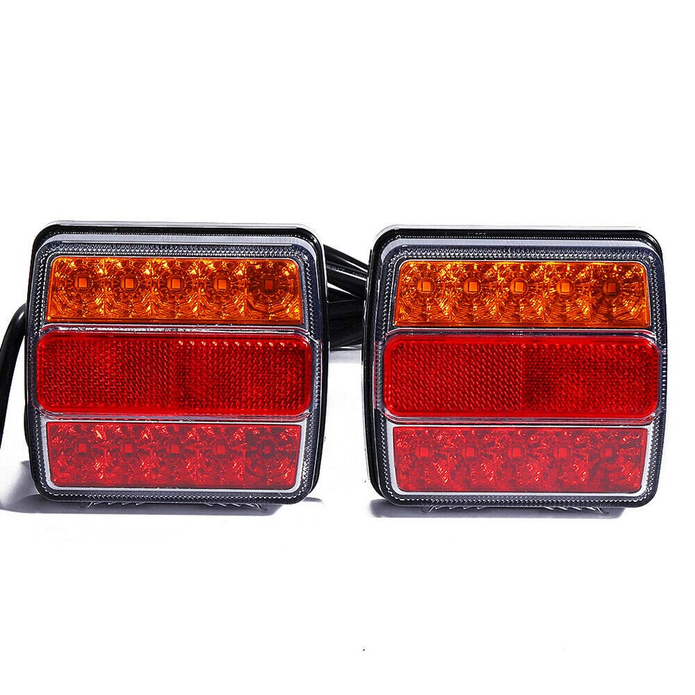 Faros traseros LED de 12 V para matrícula de coche, luces de marcha atrás, luz de marcha atrás, intermitentes (7 polos, cableado de 7,5 m)
