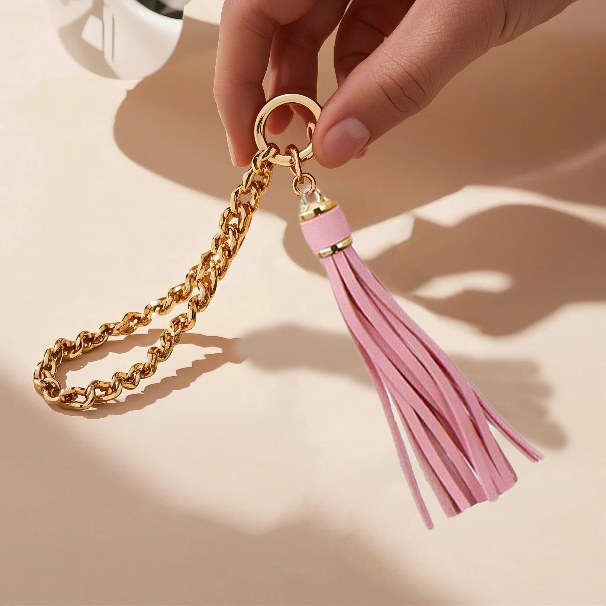 24 bunte PU-Quasten, 9,9 cm, Kunstleder, Quasten mit goldenen Kappen für Handwerk, Schmuckherstellung und Schlüsselanhänger