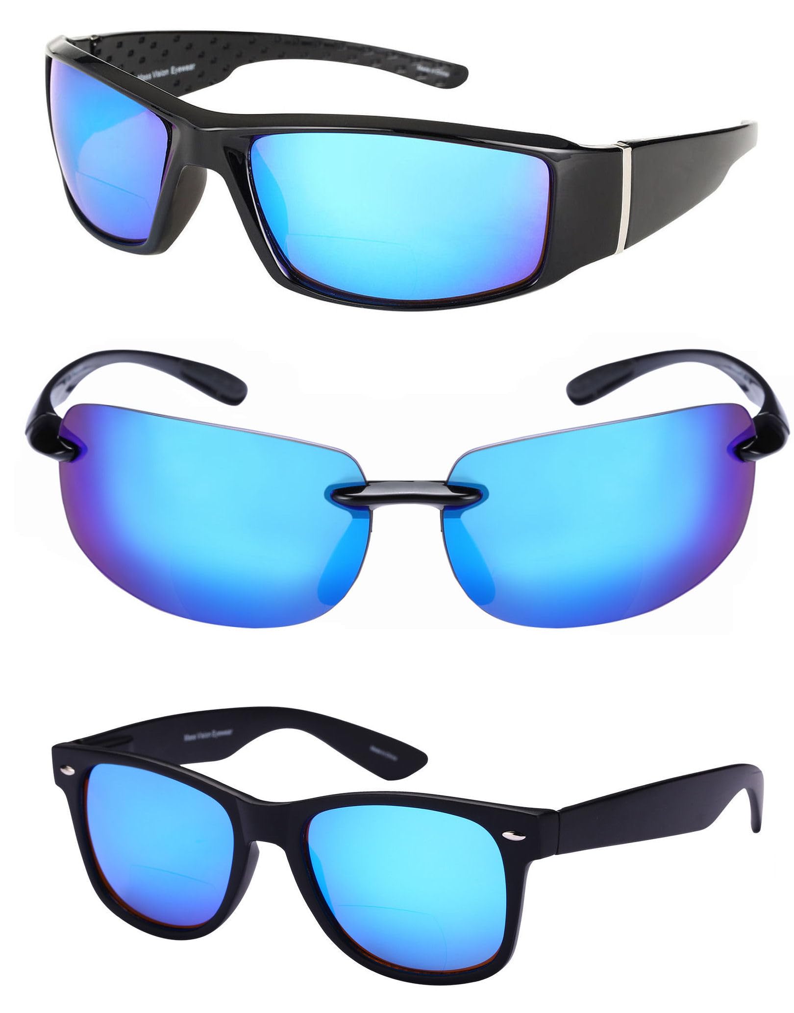 "The Allstars Part II" 3 pares de nuestras gafas de sol unisex polarizadas bifocales deportivas