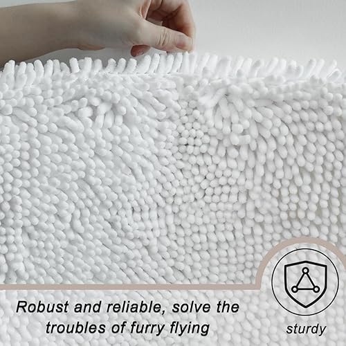 Miniatura 5 de Juego de 3 alfombras de baño de felpilla ultrasuave, antideslizante y súper absorbente, parte inferior de PVC fuerte, lavable a máquina, para baño,