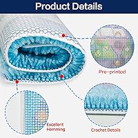 Vista 3 de LAPATAIN Kits de gancho de ganchillo, kits de hilo de ganchillo, kit de alfombra de camión de bomberos, kit de alfombra de gancho para bordar