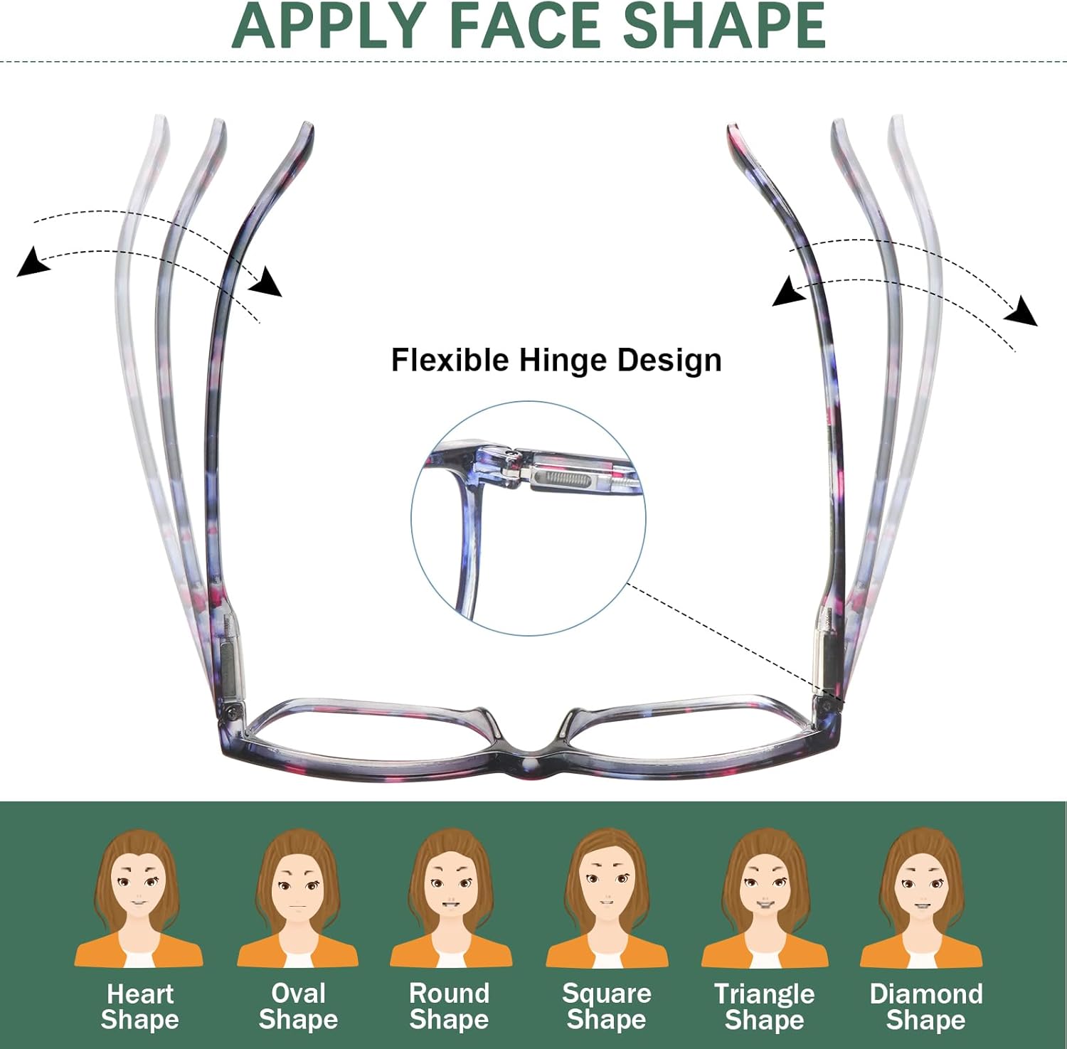 COJWIS Multifocus Progressive Reading Glasses for Women/Men - 4 Pack Bifocal Computer/Book Readers Blue Light Blocking With Spring Hinge(4 Mix,1.5x) - Image 4