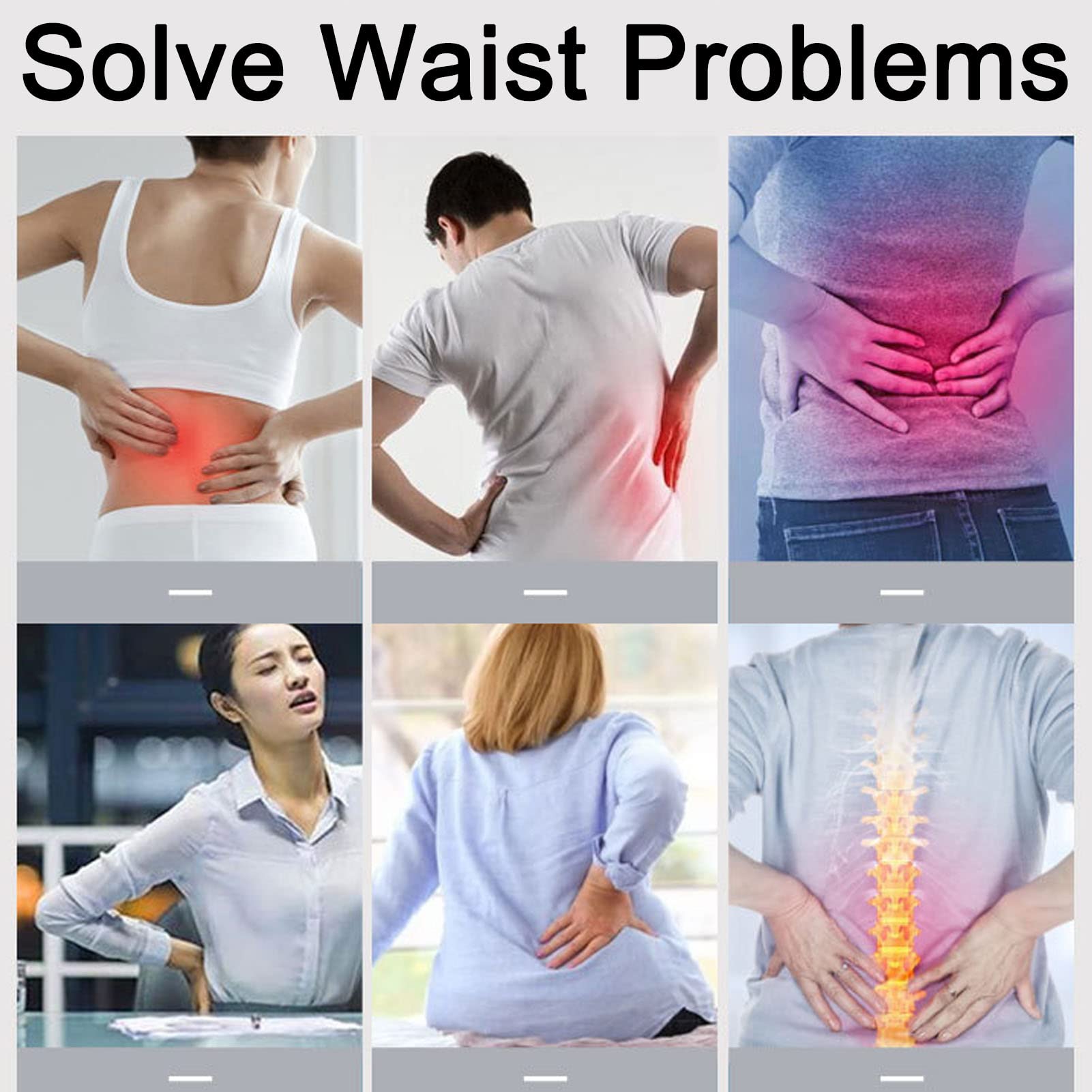Faja Lumbar para Dolor Lumbar, ciática, Hernia discal y recuperación de Lesiones, compresión de Apoyo con Tiras de Soporte Lumbar para,M
