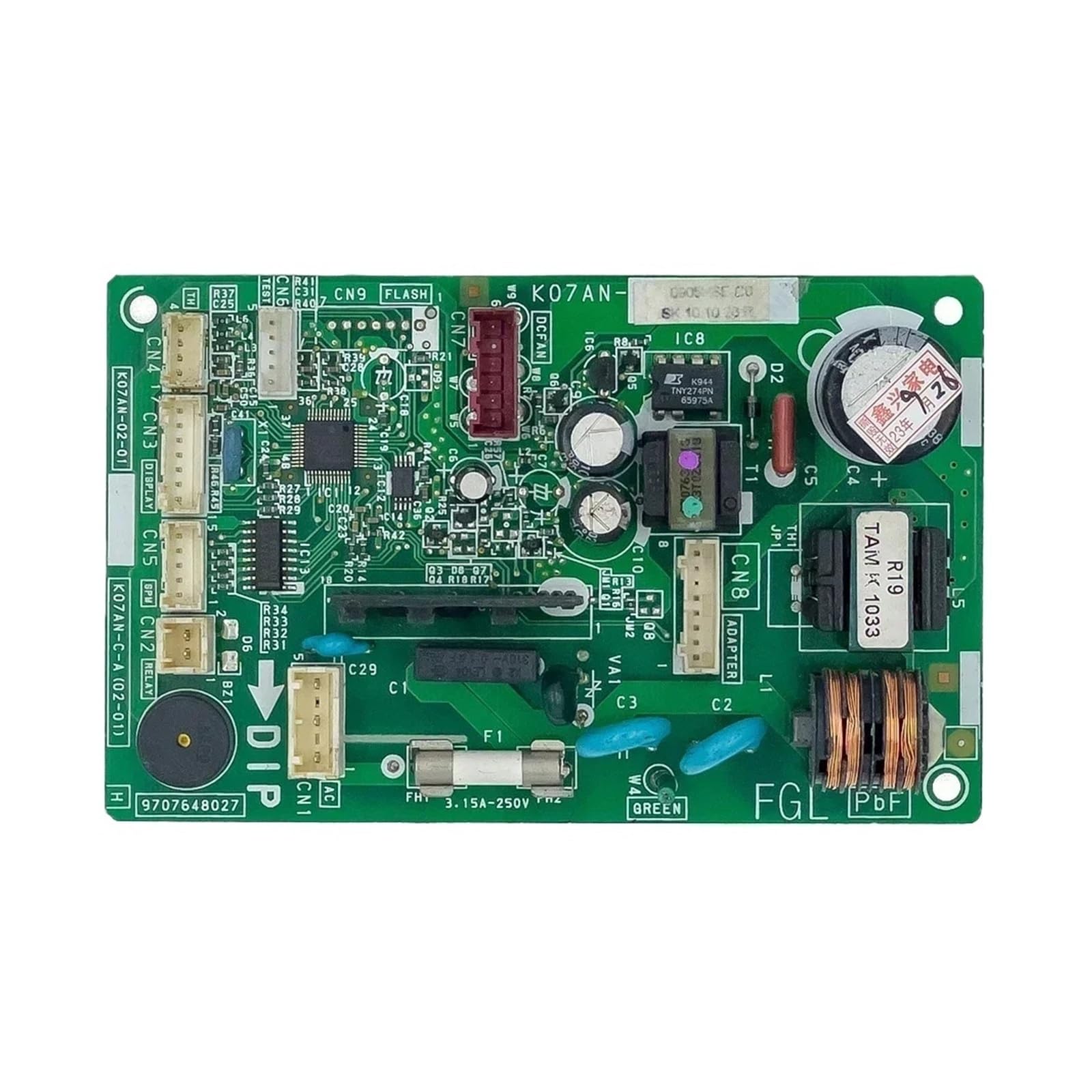 Genterun One Color Air Conditioner Control Board，Compatible For Fujitsu ， 9707648027 Circuit Pcb K07an-02-01 K07an-C-A(02-01) Conditioning Parts