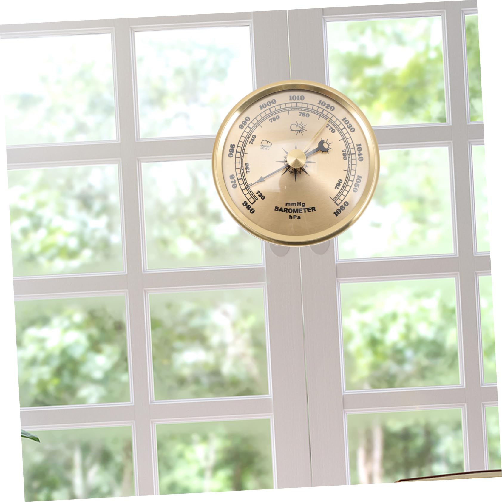 2St Zifferblattbarometer Außenthermometer Mini- Wetterstationsbarometer wettervorhersage druckluftmanometer Hygrometer Zeigerbarometer Aneroidbarometer für zu Hause Metall