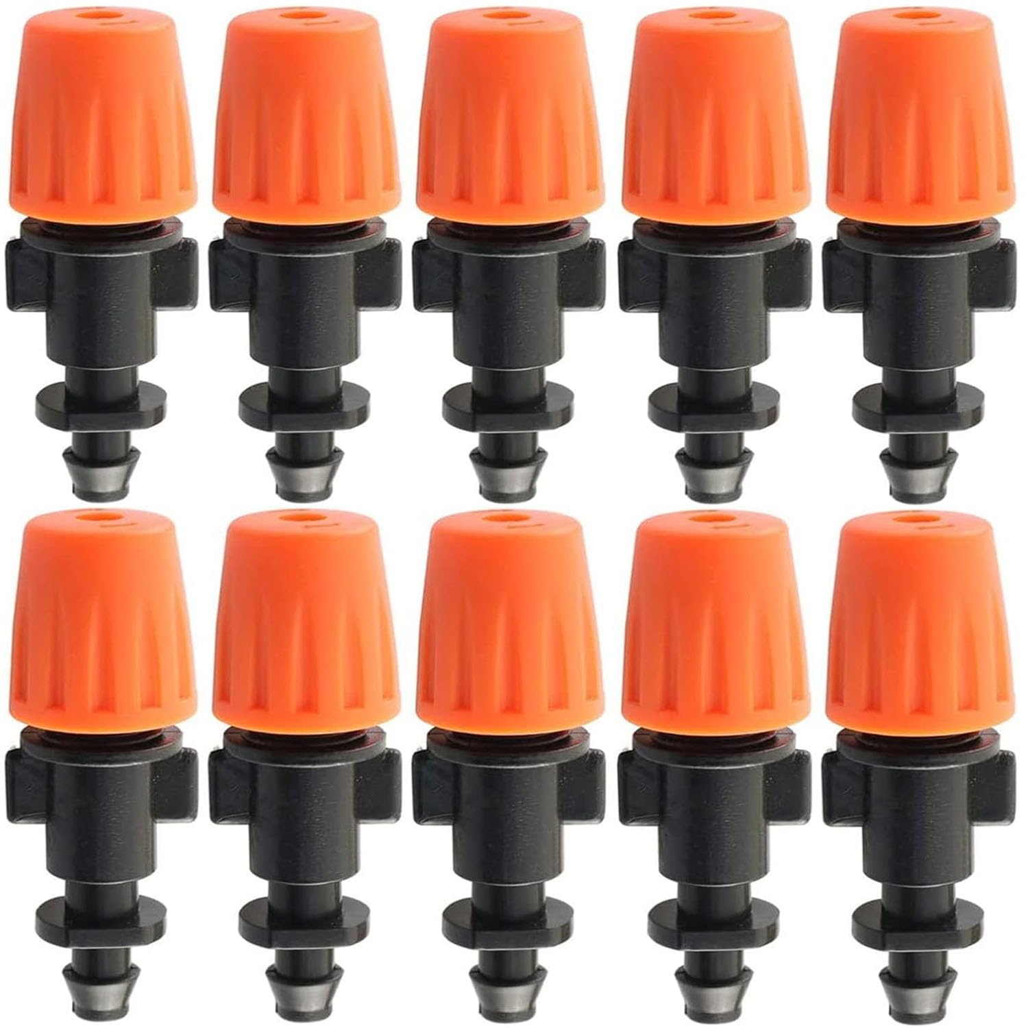 DIY Crafts Adjustable Plastic Misting Nozzles, Fogger Spray Emitters for Lawn Garden Greenhouse Drip Irrigation Watering System Ponds Bunglow (20, Pieces, Orange Black)-picture-25