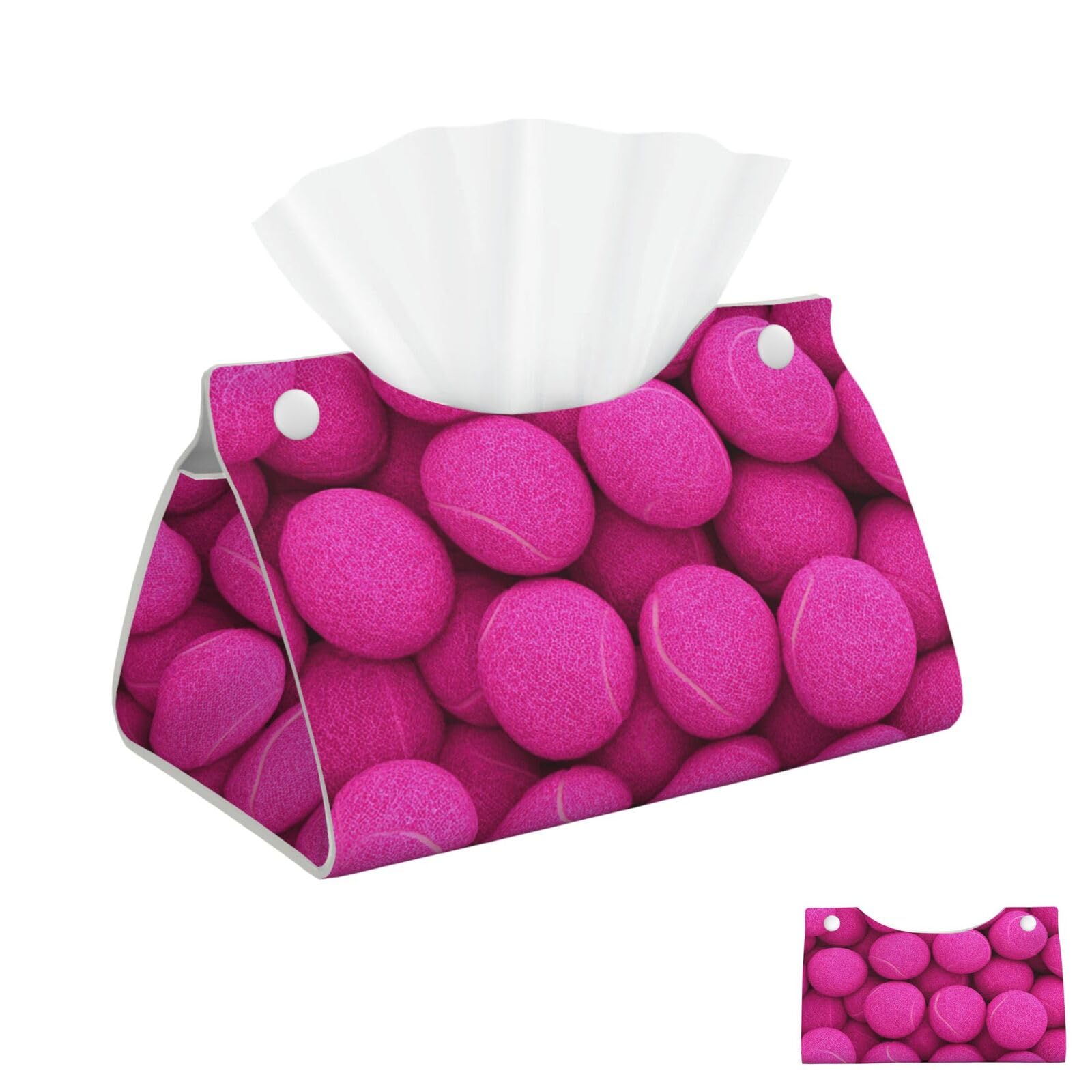 Bright Pink Tennis Balls Tissue Box Cover Square Cube Boxes