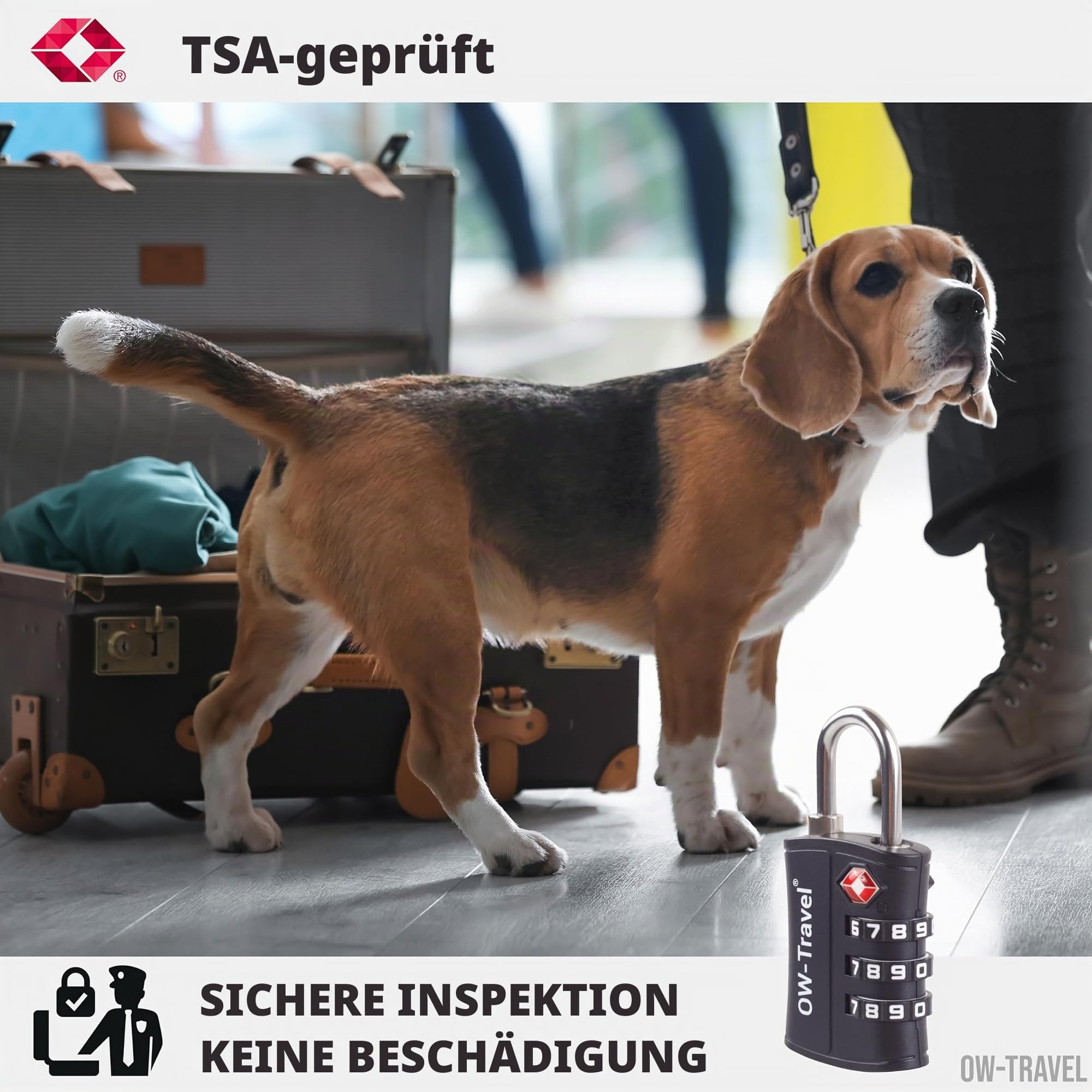 OW-Travel TSA Kofferschloss Zahlenschloss 3-stellig (4 Stück Schwarz) ABS-Kunststoff TSA Schloss USA, Vorhängeschloss, Gepäckschloss für Koffer, Reisegepäck, Taschen, Reisekoffer, Rucksack, Spind