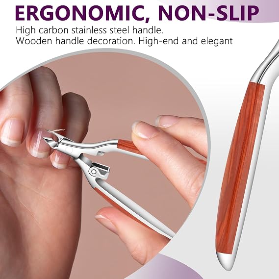 Cuticle Nippers Super Sharp, Professional Cuticle Cutters Trimmers Clippers Removers, High-Carbon Stainless Steel Manicure Pedicure Tool