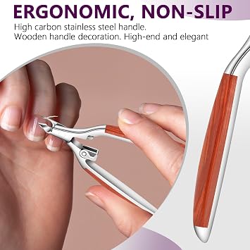 Cuticle Nippers Super Sharp, Professional Cuticle Cutters Trimmers Clippers Removers, High-Carbon Stainless Steel Manicure Pedicure Tool