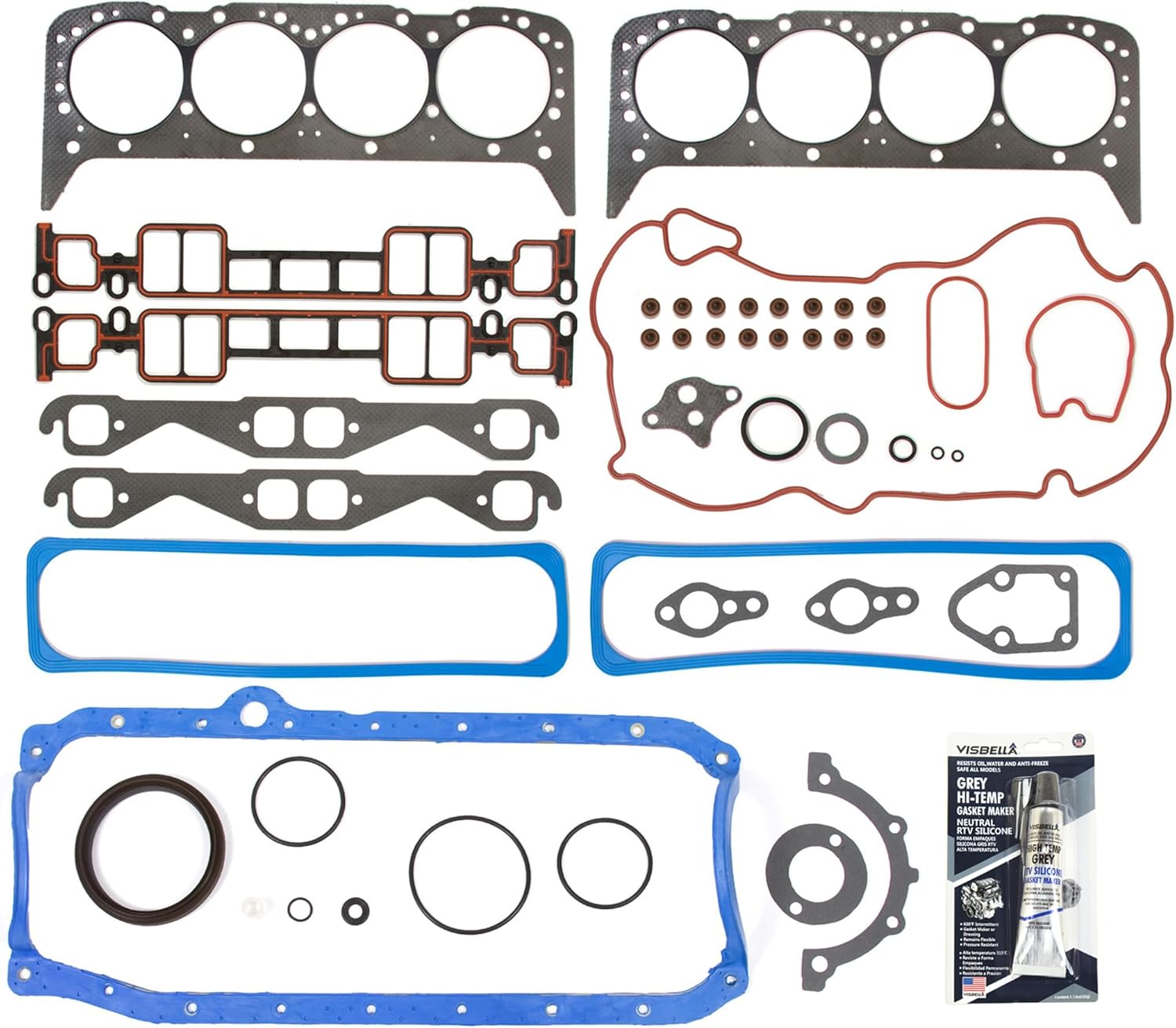 MA-4216919686 Full Gasket Set Compatible With/For Cadillac GMC Chevrolet V8 5.7L VIN R OHV New