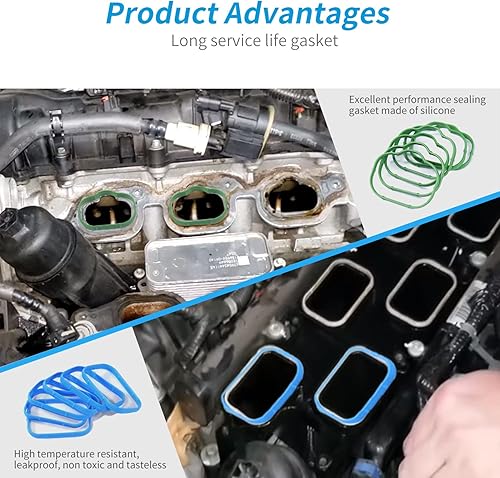 Miniatura 9 de 926-959 - Enfriador de aceite de motor de aluminio actualizado y carcasa de filtro de aceite con sensor y juntas 926-876 68105583AF apto para