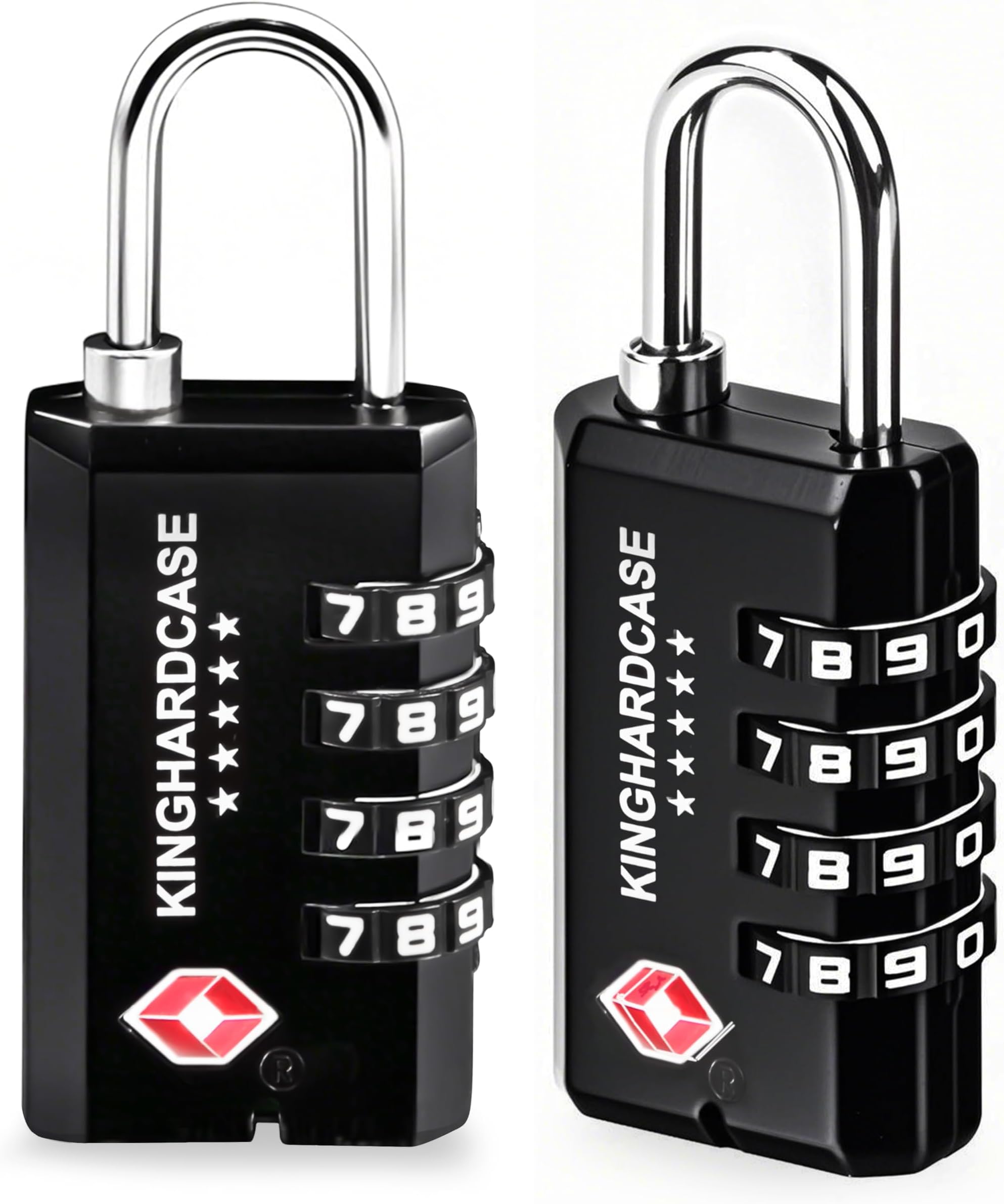 Kinghardcase 2 Pack TSA Approved Gun Locks, 4 Digit Combination Locks for Gun Case, Ammo Box, Rifle Bag, Luggage, Durable Resettable Locks with Locking Hook, Zinc Alloy, Travel Security