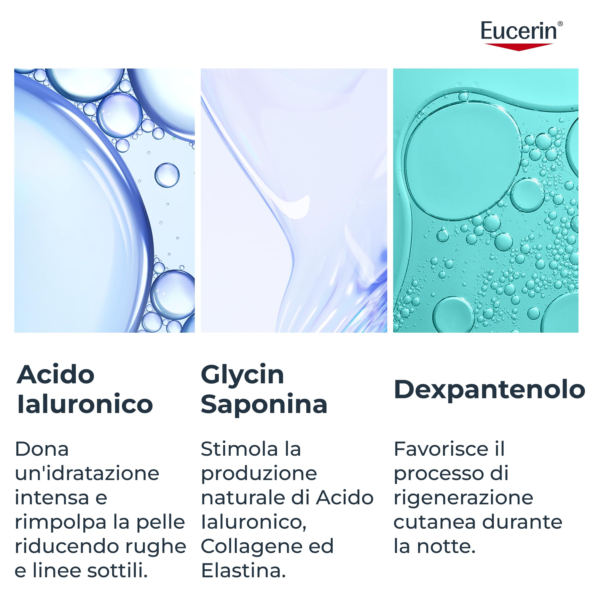 Eucerin Hyaluron-Filler Crema Notte 50 ml, Crema viso antirughe e antiossidante, Skincare con Acido Ialuronico, Rigenera e protegge la pelle, Per tutti i tipi di pelle, anche sensibile