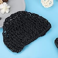 Vista 6 de Etercycle 2 piezas de malla de ganchillo para el cabello, redecilla de ganchillo de punto de rayón suave, gorra de dormir de ganchillo para mujer