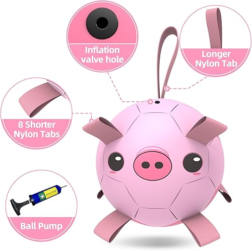 Miniatura 4 de QDAN Pelota de fútbol para perros con correas, juguetes interactivos para perros para tira y afloja, regalos de cumpleaños para cachorros, juguete